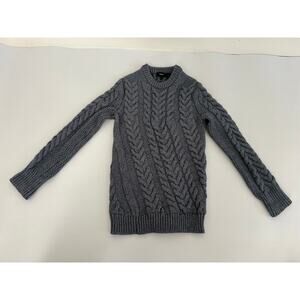 Theory Crew Pullover Cable Knit Sweater Womens Small Old Money Quiet Luxury